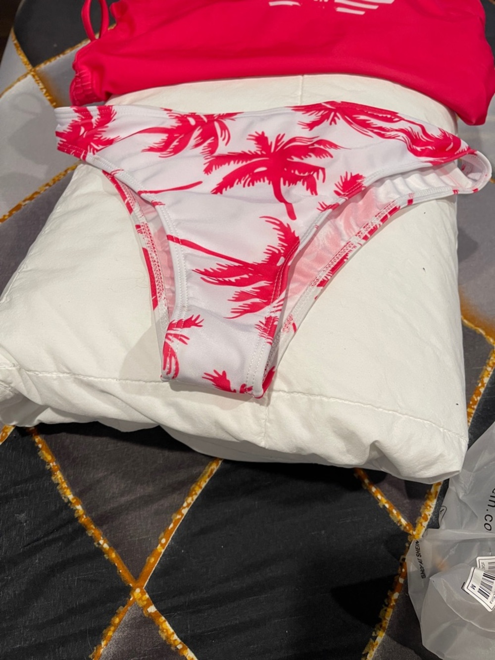 Pink Palm Tree Two-Piece Swim Set Brand New - Picture 3 of 9